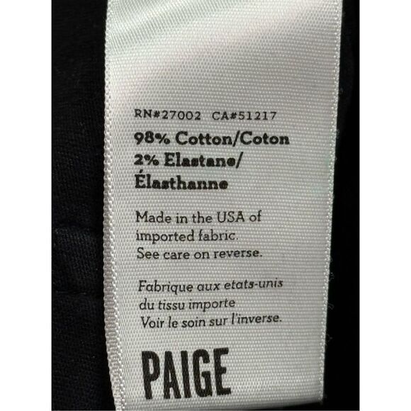 Paige Peg Leg Pandora Black Sheen Coated Jean Size 30 - Picture 9 of 13